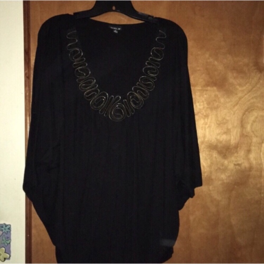 Allen B. by Allen Schwartz Top w/Beaded Ruffles